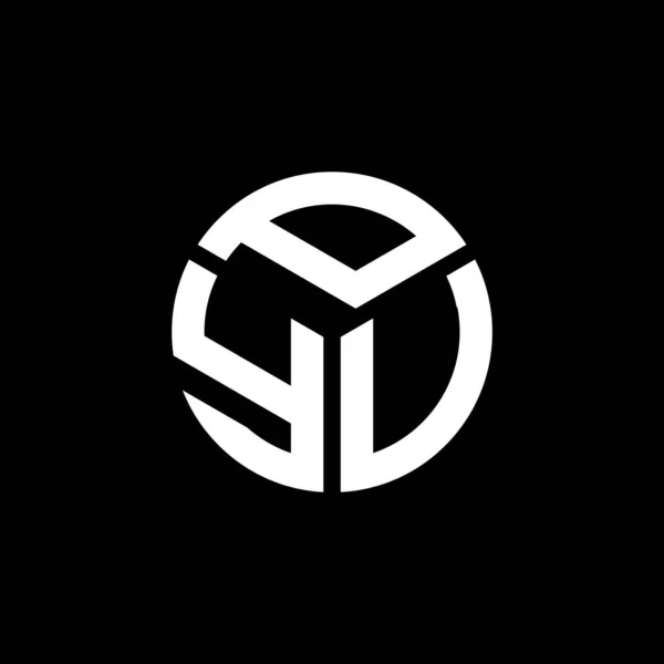 Desain Logo Surat Pyu Pada Latar Belakang Hitam Inisial Kreatif - Stok Vektor