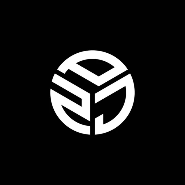 Desain Logo Surat Pzj Pada Latar Belakang Hitam Inisial Kreatif - Stok Vektor