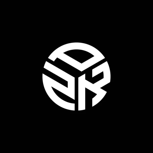 Desain Logo Surat Pzk Pada Latar Belakang Hitam Konsep Logo - Stok Vektor