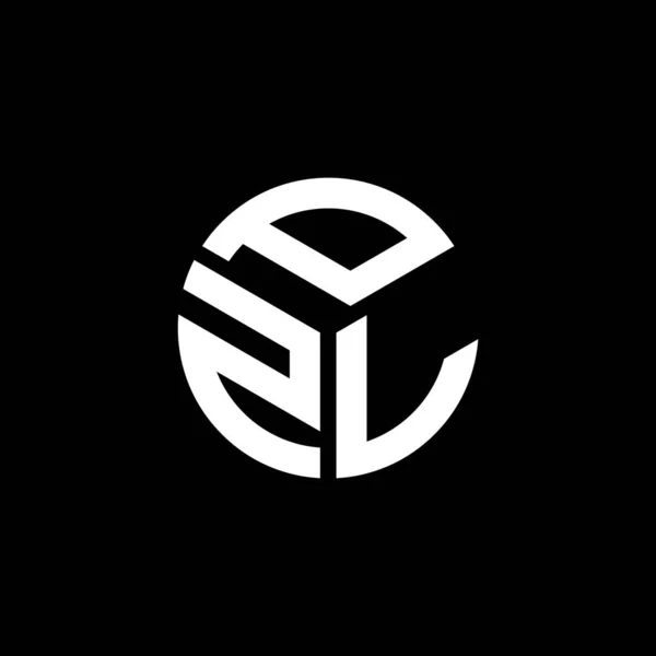 Diseño Del Logotipo Letra Pzl Sobre Fondo Negro Pzl Iniciales — Vector de stock