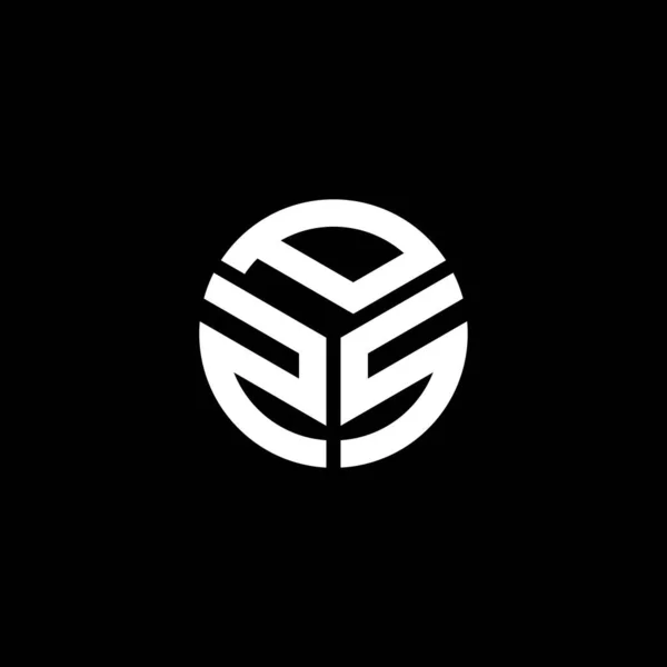 Diseño Del Logotipo Letra Pzs Sobre Fondo Negro Pzs Iniciales — Vector de stock