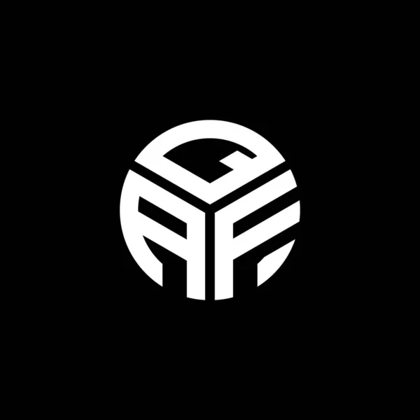 Qaf Lettre Logo Design Sur Fond Noir Qaf Initiales Créatives — Image vectorielle