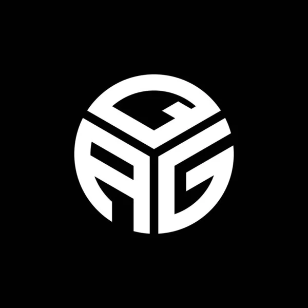Qag Harfi Logo Tasarımı Siyah Arkaplan Üzerine Qag Yaratıcı Harflerin — Stok Vektör