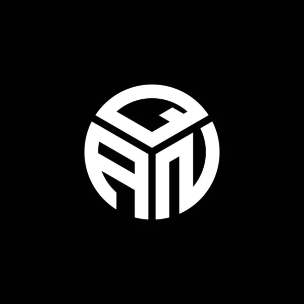 Qan Letter Logo Design Black Background Qan Creative Initials Letter — Stock Vector