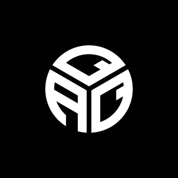 Diseño Del Logotipo Letra Qaq Sobre Fondo Negro Qaq Iniciales — Vector de stock