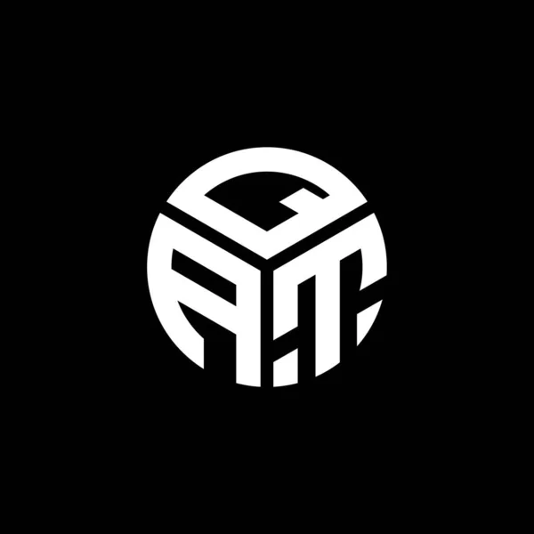 Projekt Logo Litery Qat Czarnym Tle Qat Twórcze Inicjały Koncepcja — Wektor stockowy