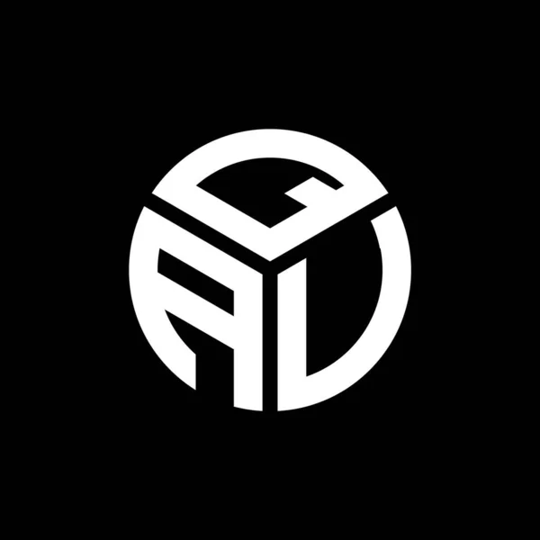 Qau Letter Logo Design Black Background Qau Creative Initials Letter — Stock Vector