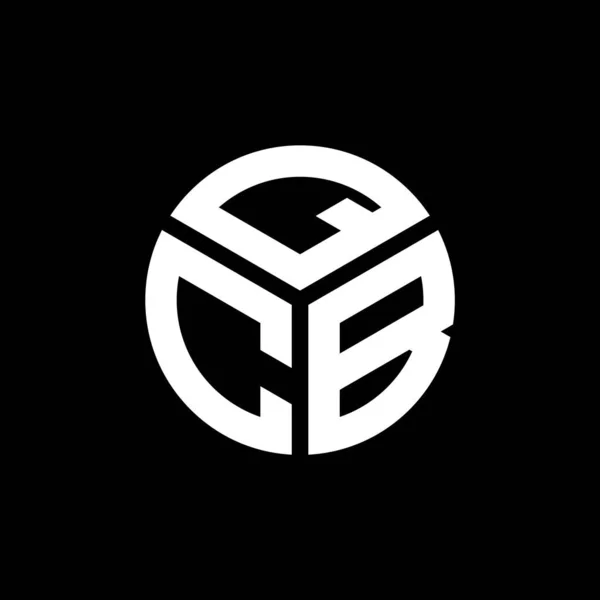 Diseño Del Logotipo Letra Qcb Sobre Fondo Negro Qcb Iniciales — Vector de stock