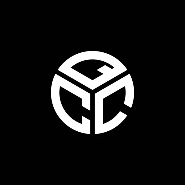 Qcc Lettre Logo Design Sur Fond Noir Qcc Initiales Créatives — Image vectorielle