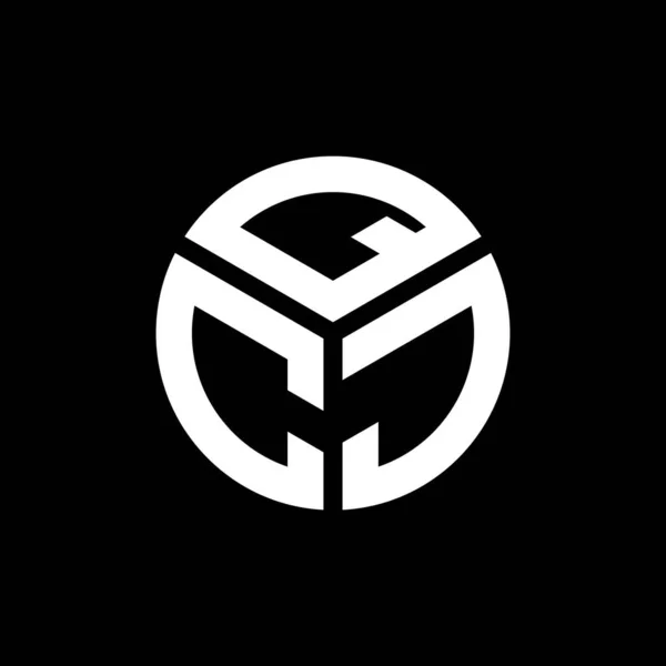 Qcj Harf Logo Tasarımı Siyah Arkaplan Üzerine Qcj Yaratıcı Harflerin — Stok Vektör