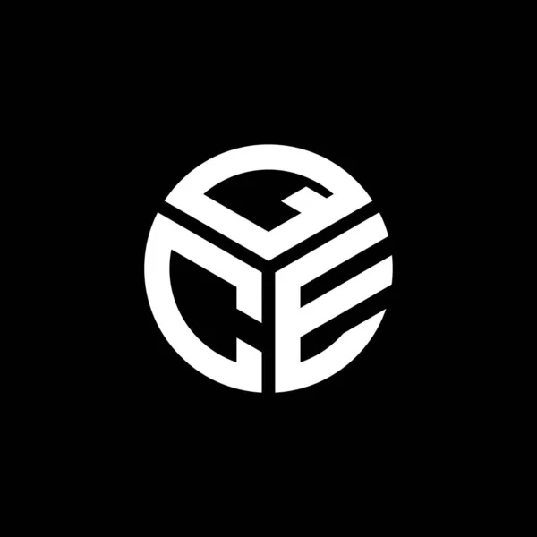 Qce Harfi Logo Tasarımı Siyah Arkaplan Üzerine Qce Yaratıcı Harflerin — Stok Vektör