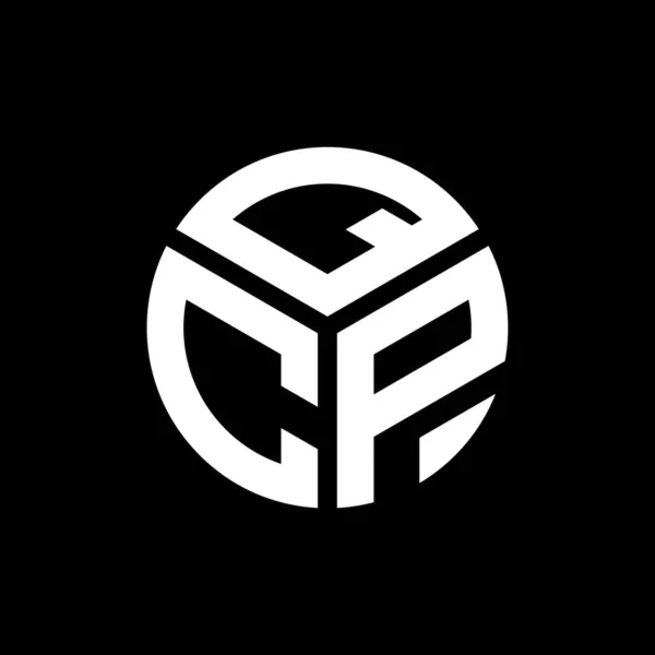 Diseño Del Logotipo Letra Qcp Sobre Fondo Negro Qcp Iniciales — Vector de stock