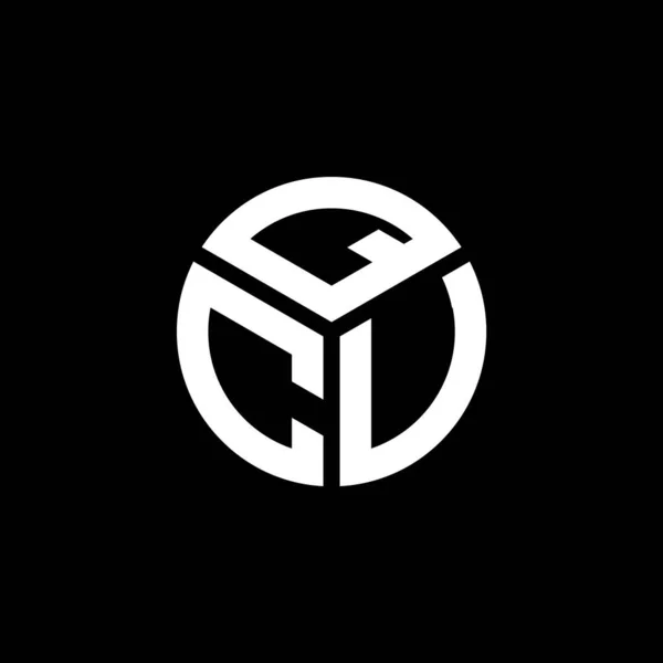 Diseño Del Logotipo Letra Qcu Sobre Fondo Negro Qcu Iniciales — Archivo Imágenes Vectoriales
