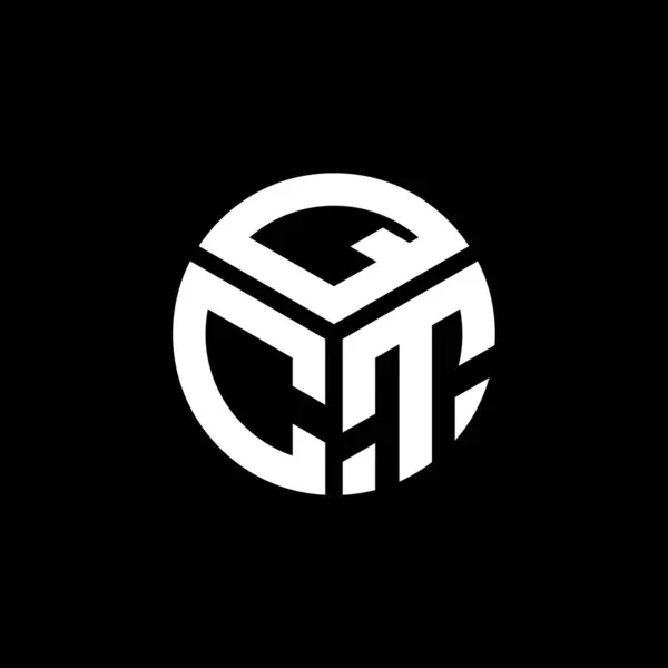 Design Logotipo Carta Qct Fundo Preto Qct Iniciais Criativas Conceito — Vetor de Stock