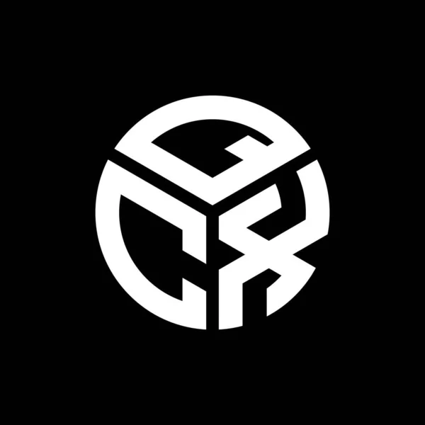 Qcx Harfi Logo Tasarımı Siyah Arkaplan Üzerine Qcx Yaratıcı Harflerin — Stok Vektör