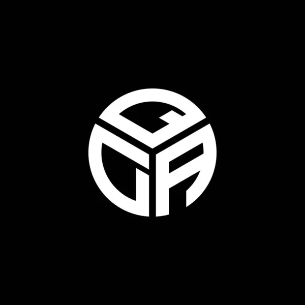 Diseño Del Logotipo Letra Qda Sobre Fondo Negro Qda Iniciales — Vector de stock