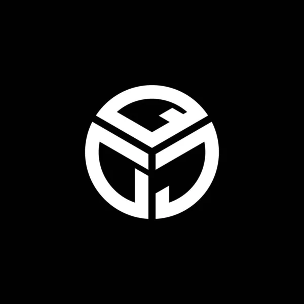 Qdj Harf Logo Tasarımı Siyah Arkaplan Üzerine Qdj Yaratıcı Harflerin — Stok Vektör