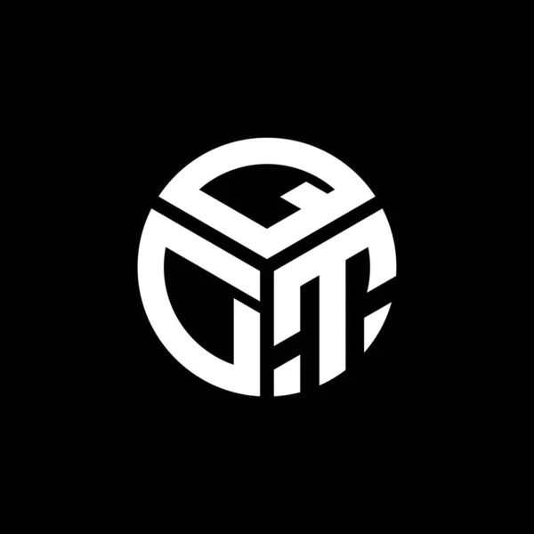 Diseño Del Logotipo Letra Qdt Sobre Fondo Negro Qdt Iniciales — Vector de stock