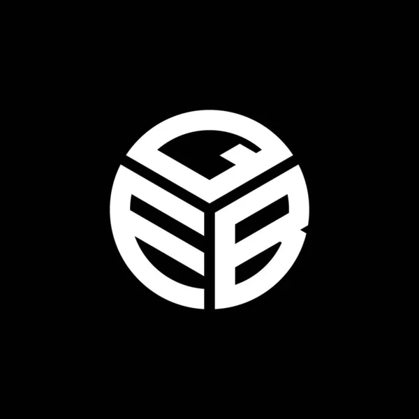 Siyah Arkaplanda Qeb Harfi Logo Tasarımı Qeb Yaratıcı Harflerin Baş — Stok Vektör