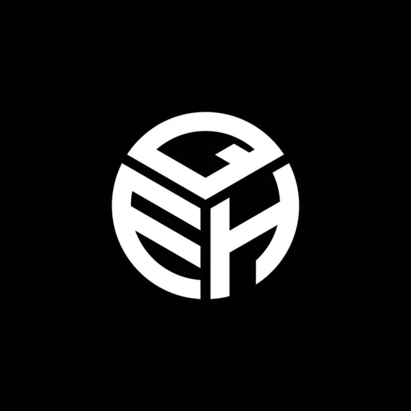 Diseño Del Logotipo Letra Qeh Sobre Fondo Negro Qeh Iniciales — Vector de stock