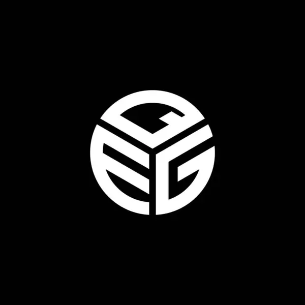Diseño Del Logotipo Letra Qeg Sobre Fondo Negro Qeg Iniciales — Vector de stock