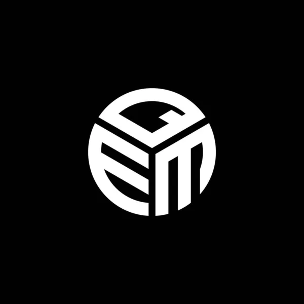 Diseño Del Logotipo Letra Qem Sobre Fondo Negro Qem Iniciales — Vector de stock