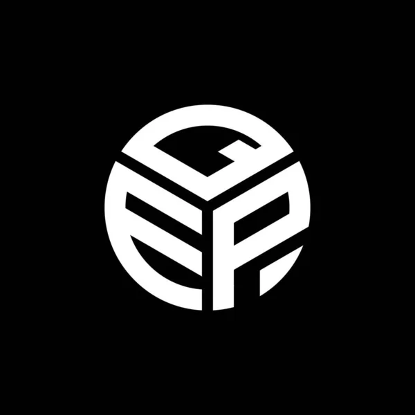 Diseño Del Logotipo Letra Qep Sobre Fondo Negro Qep Iniciales — Vector de stock