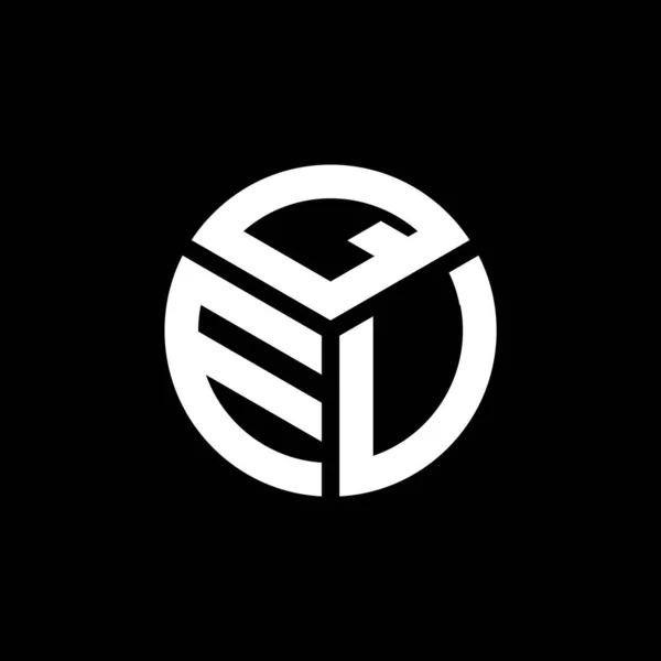 Qeu Letter Logo Design Auf Schwarzem Hintergrund Qeu Kreative Initialen — Stockvektor
