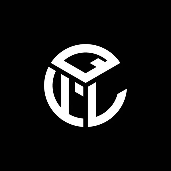 Qfl Lettera Logo Design Sfondo Nero Qfl Creativo Iniziali Lettera — Vettoriale Stock
