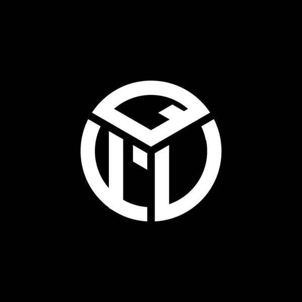 Logo Qfv Disegno Lettera Sfondo Nero Qfv Creativo Iniziali Lettera — Vettoriale Stock