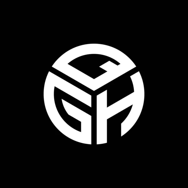 Siyah Arkaplanda Qgh Harf Logosu Tasarımı Qgh Yaratıcı Harflerin Baş — Stok Vektör