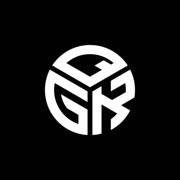Siyah Arkaplanda Qgk Harf Logosu Tasarımı Qgk Yaratıcı Harflerin Baş — Stok Vektör