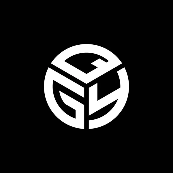 Diseño Del Logotipo Letra Qgy Sobre Fondo Negro Qgy Iniciales — Vector de stock