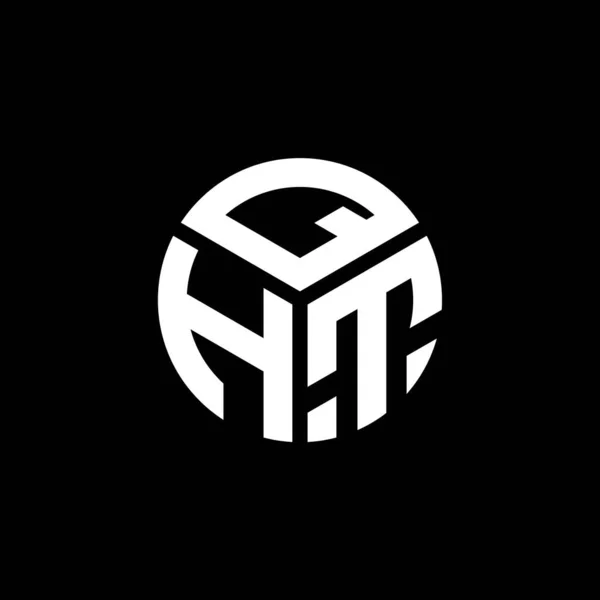 Diseño Del Logotipo Letra Qht Sobre Fondo Negro Qht Iniciales — Archivo Imágenes Vectoriales