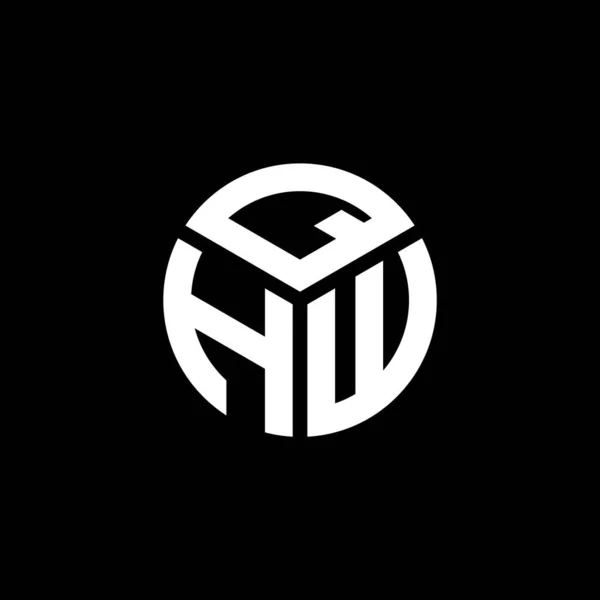 Qhw Lettera Logo Design Sfondo Nero Qhw Creativo Iniziali Lettera — Vettoriale Stock