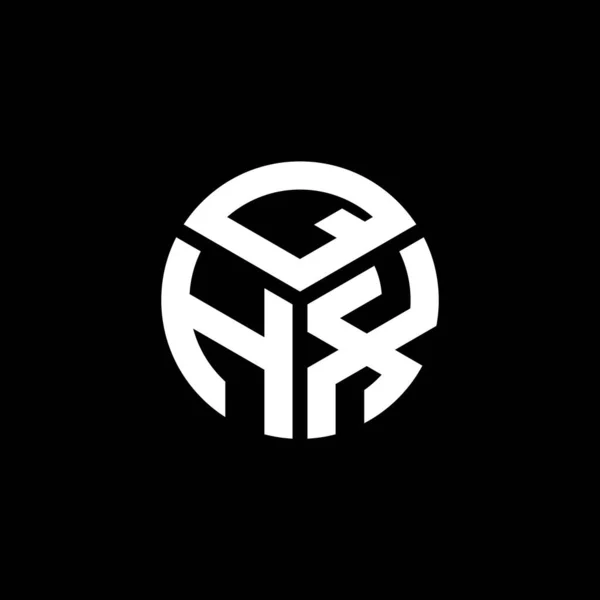 Desain Logo Huruf Qhx Pada Latar Belakang Hitam Qhx Kreatif - Stok Vektor