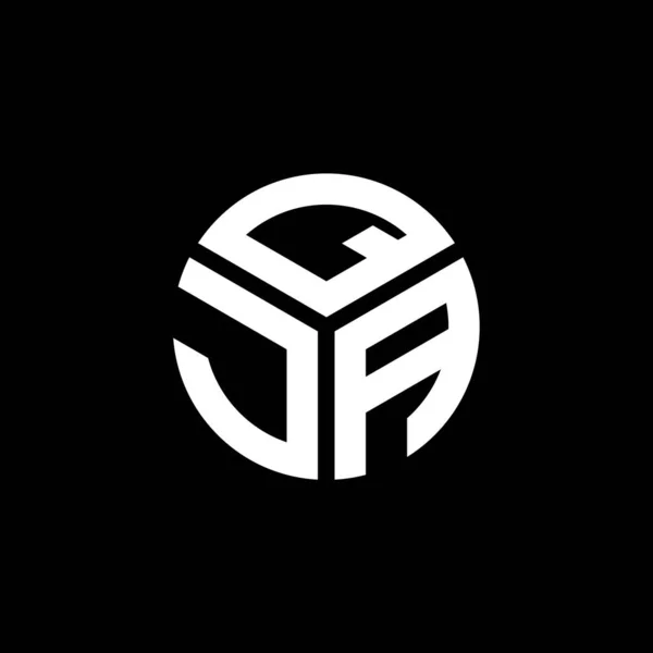 Qja Lettre Logo Design Sur Fond Noir Qja Initiales Créatives — Image vectorielle