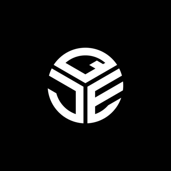 Qje Design Logotipo Carta Fundo Preto Qje Iniciais Criativas Conceito —  Vetores de Stock