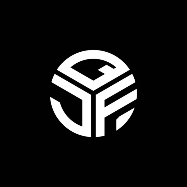 Qjf Harf Logo Tasarımı Siyah Arkaplan Üzerine Qjf Yaratıcı Harf — Stok Vektör