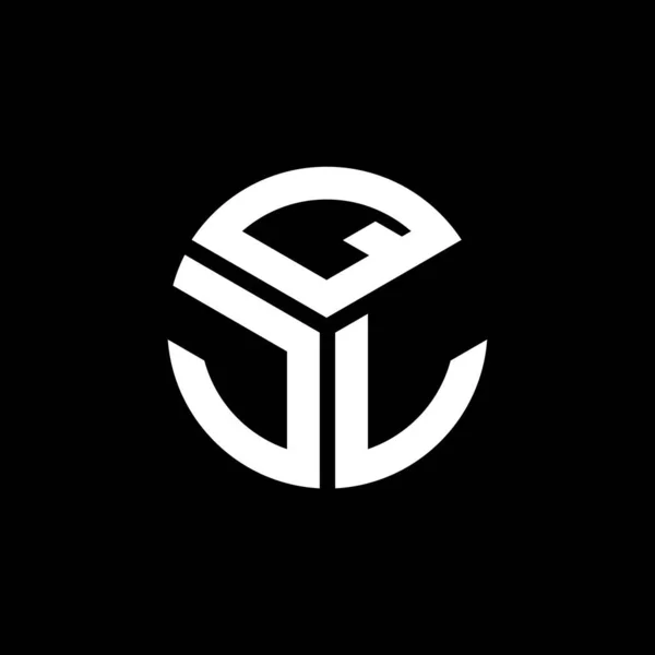 Qjl Harf Logo Tasarımı Siyah Arkaplan Üzerine Qjl Yaratıcı Harflerin — Stok Vektör
