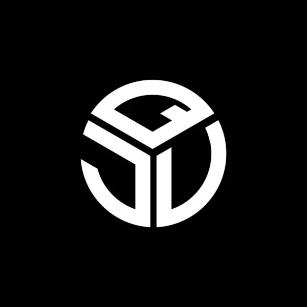 Σχεδιασμός Λογότυπου Γράμματος Qju Μαύρο Φόντο Δημιουργικά Αρχικά Qju Έννοια — Διανυσματικό Αρχείο