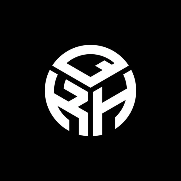Diseño Del Logotipo Letra Qkh Sobre Fondo Negro Qkh Iniciales — Vector de stock