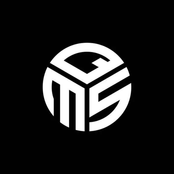 Projekt Logo Litery Qms Czarnym Tle Kreatywne Inicjały Qms Koncepcja — Wektor stockowy