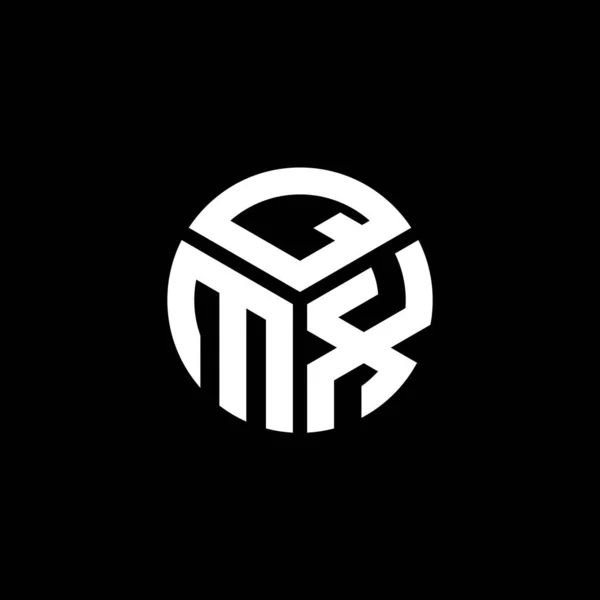 Qmx Logo Ontwerp Zwarte Achtergrond Qmx Creatieve Initialen Letter Logo — Stockvector