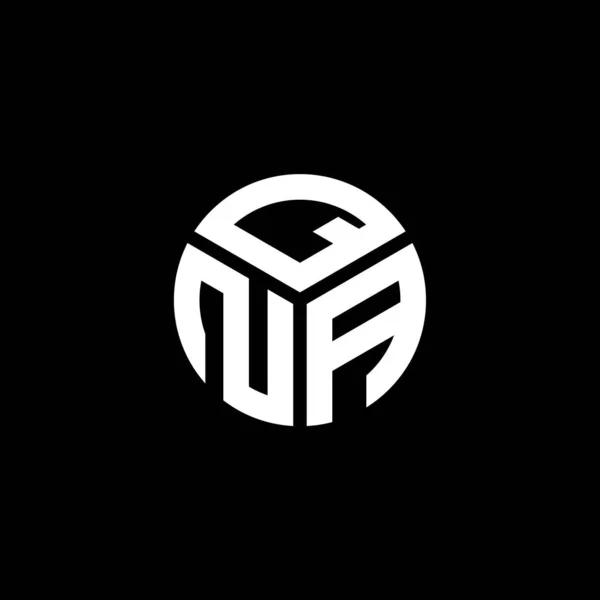 Design Logotipo Carta Qna Fundo Preto Qna Criativa Iniciais Conceito — Vetor de Stock