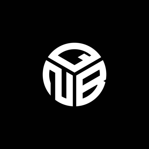 Дизайн Логотипа Qnb Черном Фоне Концепция Логотипа Qnb Креативными Инициалами — стоковый вектор