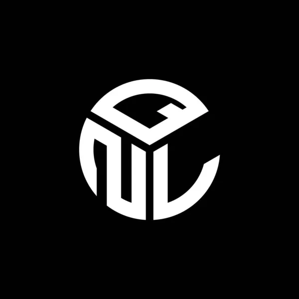 Diseño Del Logotipo Letra Qnl Sobre Fondo Negro Qnl Iniciales — Vector de stock