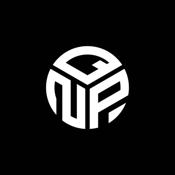 Qnp Harfi Logo Tasarımı Siyah Arkaplan Üzerine Qnp Yaratıcı Harflerin — Stok Vektör