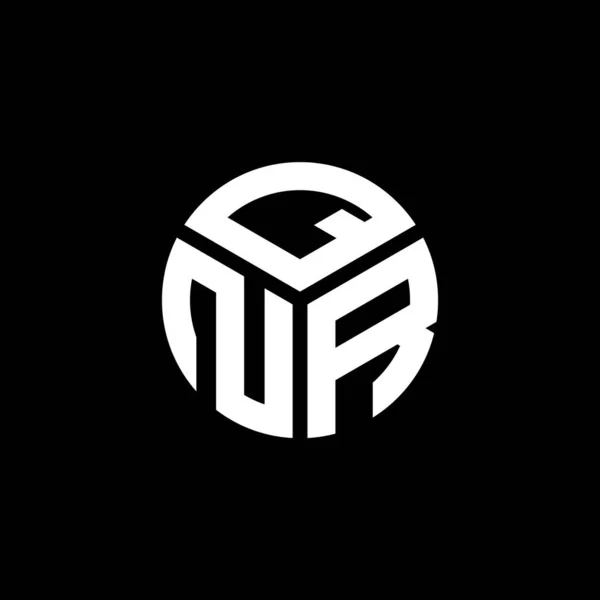 Σχεδιασμός Λογότυπου Γραμμάτων Qnr Μαύρο Φόντο Έννοια Λογοτύπου Δημιουργικά Αρχικά — Διανυσματικό Αρχείο