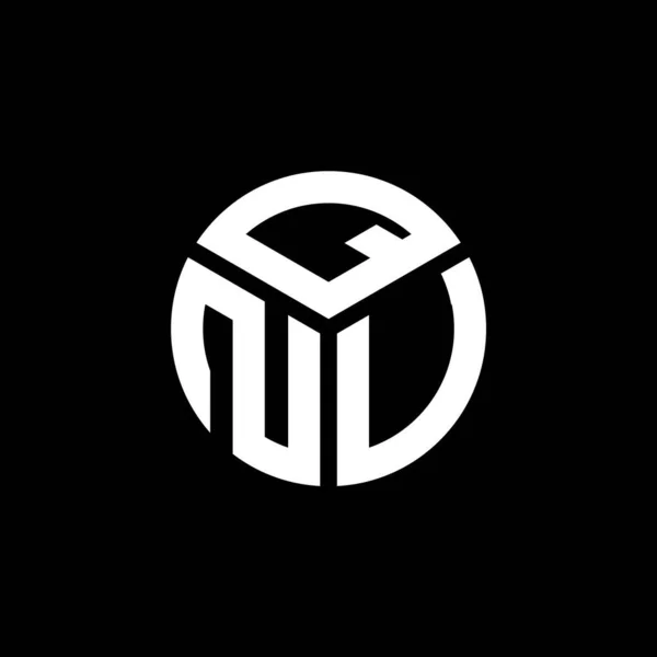 Qnu Letter Logo Ontwerp Zwarte Achtergrond Qnu Creatieve Initialen Letter — Stockvector
